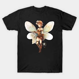 Watercolor Steampunk Fairy Girl #5 T-Shirt